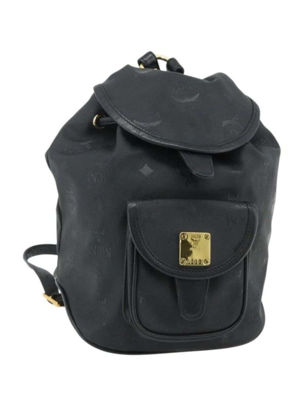 MCM Vicetos Logogram Backpack PVC Black Gold
